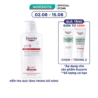 Sữa Rửa Mặt Eucerin Facial Cleanser pH5 Sensitive Skin Cho Da Nhạy Cảm 400ml