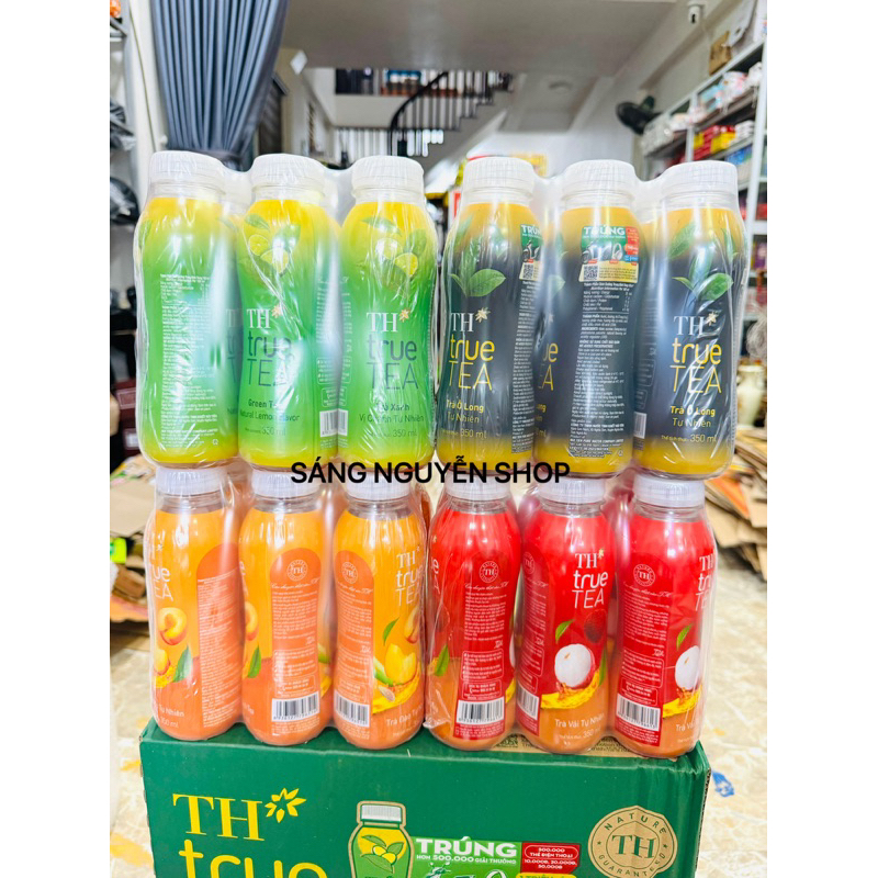 Lốc 6 Chai TH True Tea Trà Xanh Vị chanh - Ô Long 350ml