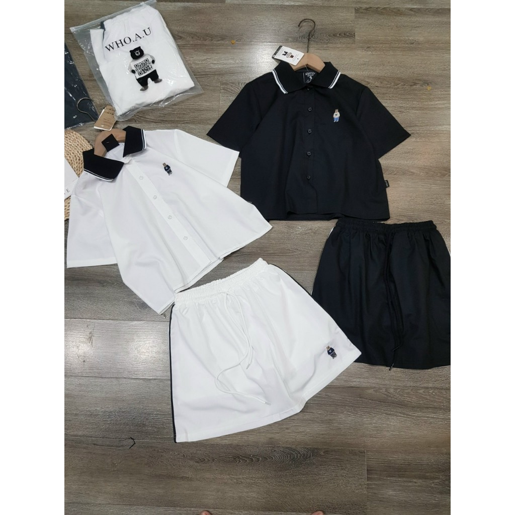 Bộ whoau Gấu cổ viền