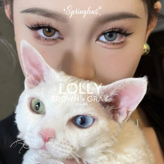 Lens mắt tây LOLLY BROWN/GRAY NÂU CAM và XÁM VIỀN | Kính áp tròng @spring.lens