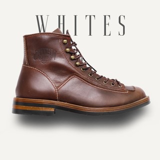 Giày boot nam WHITES cao cổ màu nâu, giày phượt màu đen da bò thật TONKIN