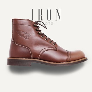 Giày boot nam REDWING IRON cao cổ màu nâu, giày phượt da bò thật bụi bặm siêu bền TONKIN