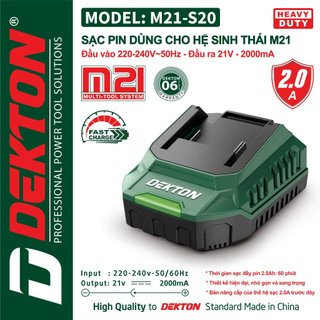 Sạc dekton 2000ma / m21-s20 / chân phổ thông makita / dùng được cho 🔋 đóng chân makita / dòng sạc 2000ma