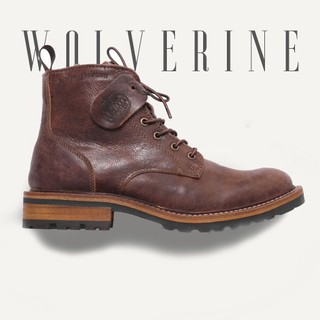 Giày nam cao cổ wolverine zip màu nâu, boot nam khóa kéo, giày phượt da bò sáp siêu bền tonkin
