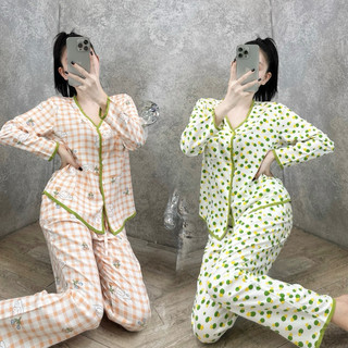 Đồ bộ tole - Đồ bộ lanh tay dài viền quần dài F21 VNXK