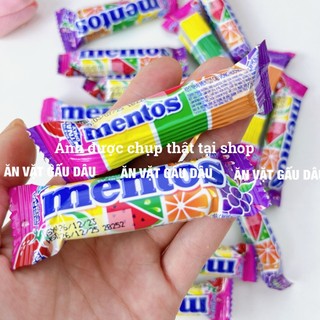Combo Kẹo Mentos Vị Trái Cây (thỏi 5viên), kẹo nhai trái cây, đồ ăn vặt