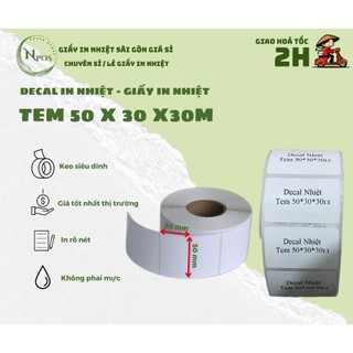 Giấy in tem trà sữa, tem nhãn, tem dán sản phẩm, decal 50x30mm, tem 40x30