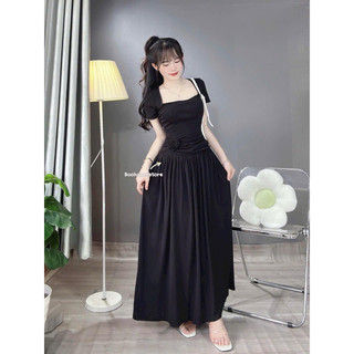 ĐẦM MIDI CỔ U HOA EO