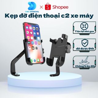 Giá đỡ điện thoại xe máy kẹp điện thoại xe máy c2 kim loại chống cướp chống mưa gắn chân gương