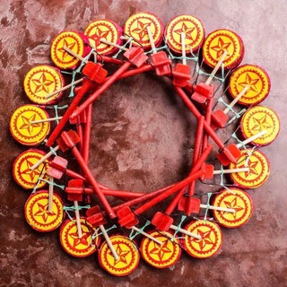 Trống bỏi, trống lắc truyền thống, đồ chơi trẻ em Trung thu | Decor
