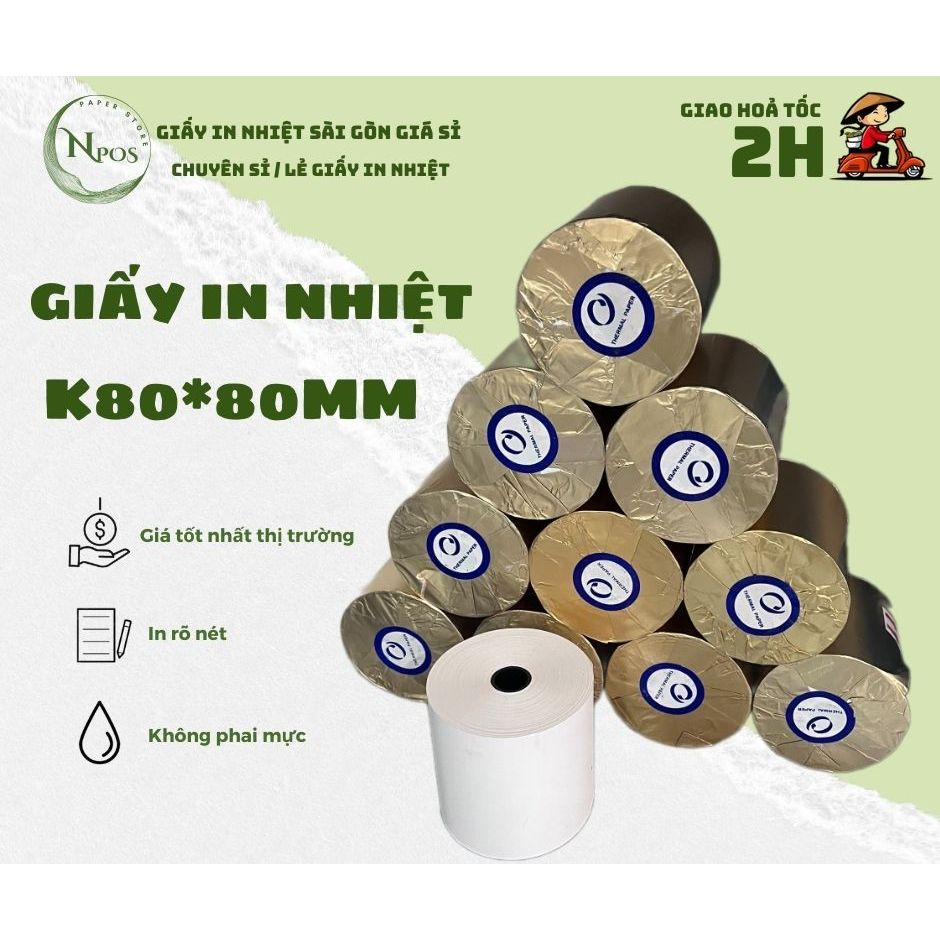 [THÙNG] Thùng Giấy In Bill K80mm, Giấy In Nhiệt, Giấy In Hóa Đơn, Giấy In Bill K80