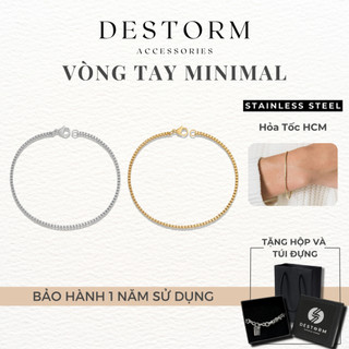 Vòng Tay Titan Minimal Destorm Bracelet Cho Nam Nữ Thanh Lịch, Lắc Tay Khắc Tên Thép Không Gỉ, Có Hộp và Túi Đựng
