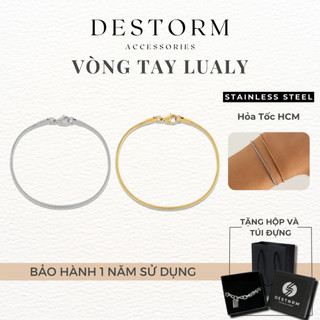 Vòng Tay 2mm Titan Lualy Destorm Bracelet Cho Nam Nữ Thanh Lịch, Lắc Tay Tối Giản Thép Không Gỉ, Có Hộp và Túi Đựng