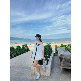 THE SUN - set áo bèo ngực trễ vai quần bom ( hình chụp thật )