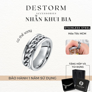 Nhẫn Xoay Titan Destorm, Nhẫn khắc tên theo yêu cầu, Có Hộp Quà Tặng Và Túi Đựng, Thép Không Gỉ - Bảo Hành 12 tháng
