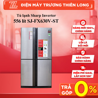 SJ-FX630V-ST - MIỄN PHÍ CÔNG LẮP - Tủ lạnh Sharp Inverter 556 lít SJ-FX630V-ST - GIAO TOÀN QUỐC