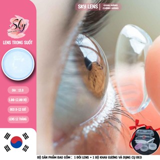 Lens Hàn trong suốt ( Clear lens) - Kính Áp Tròng Cận Không Màu Sky Contact Lens -Có cận lệch