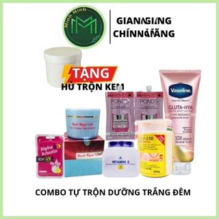 Combo 7 Món Dưỡng Trắng Da Bạch Ngọc Liên Vaseline Có Chống Nắng