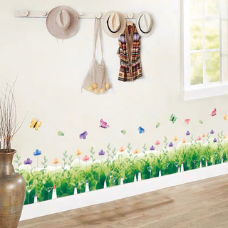 Decal dán chân tường chân cỏ xanh decor trang trí nhà cửa