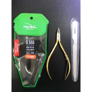 [Sỉ inbox] Kềm Cắt Da D.555 Mạ Vàng Full Jaw Kèm Móc Khóe, Thép Chuyên Nghiệp - KỀM NGHĨA CHÍNH HÃNG
