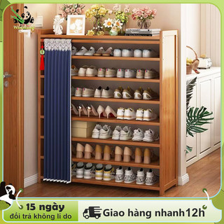 Woodland kệ để giày bằng gỗ cửa gấp gỗ tre tự nhiên kệ giày gỗ chống nước chống bụi kệ dép gỗ 5/6/7/8 tầng tủ đựng giày