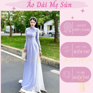 Áo Dài Vân Gỗ 2 Tà Đính Hạt Đủ Màu Trơn Áo Dài Trẻ Trung, Áo Dài Mẹ