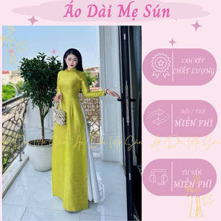 Áo Dài Vân Gỗ 2 Tà Đính Hạt Đủ Màu Trơn Áo Dài Trẻ Trung, Áo Dài Mẹ