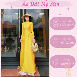 Áo Dài Vân Gỗ 2 Tà Đính Hạt Đủ Màu Trơn Áo Dài Trẻ Trung, Áo Dài Mẹ