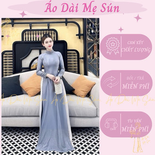 Áo Dài Vân Gỗ 2 Tà Đính Hạt Đủ Màu Trơn Áo Dài Trẻ Trung, Áo Dài Mẹ