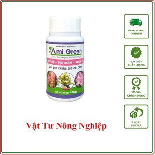 Ami Green chai 100ml, Phân Bón Sinh Học AmiGreen Tốt Rễ Bật Mầm Xanh Lá