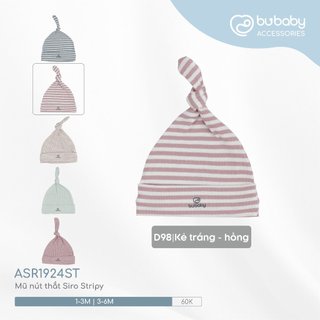 Bu baby - mũ nút thắt siro stripy asr1924st cho bé từ 1m đến 6m - phụ kiện bu chính hãng