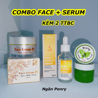 COMBO KEM FACE P1 & SERUM HA Dưỡng Trắng Da Mặt [ Chính hãng PONRY ]