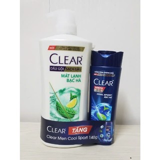 Dầu gội clear bạc hà chai 630g tặng