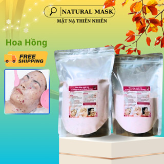 Bột Mặt Nạ Dẻo Cánh Hoa Hồng, Gói 1000g Mặt Nạ Hồng Cánh Colagen Organic từ thiên nhiên.
