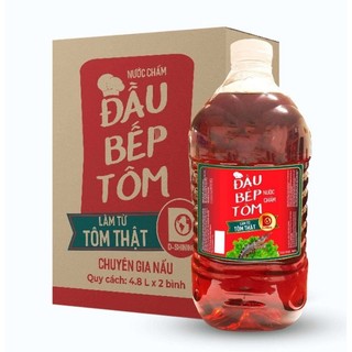 thùng 2 bình nước mắm đầu bếp tôm 4.8ml đậm đặc thơm ngon đúng vi từ tôm tươi nguyên chât 100% thơm ngon tuyệt hảo