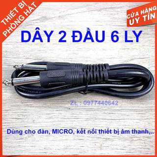Dây kết nối 2 đầu 6 ly màu đen dùng cho âm thanh, kết nối micro xuống amply, hoặc cáp nối 2 âm thanh dùng cổng 6ly
