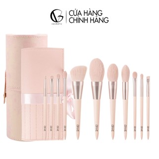 Bộ Cọ Trang Điểm Cá Nhân GUVIET 11 Cây Màu Hồng Kèm Túi Da Đựng Cùng Màu 300gr