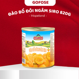 Đào bổ đôi ngâm siro nhãn hiệu hopeland 820g - pha đồ uống, làm bánh - foodland