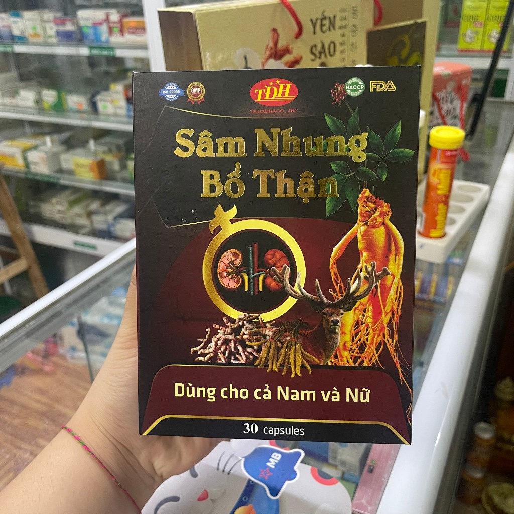 [CHÍNH HÃNG ] Sâm Nhung Bổ thận Nam Nữ - Hỗ trợ chứng thận hư ,thận yếu (Hộp 60 viên)