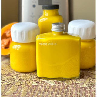 Chai thuỷ tinh dẹp vuông nắp nhôm 250ml