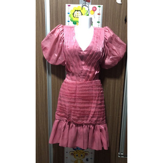 (Ảnh thật) Thanh lý đầm dự tiệc còn một cái lẻ size chất vải đẹp, đầm xếp ly hồng size L