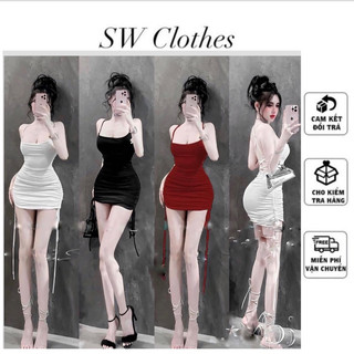 ĐẦM BODY ĐANG LƯNG DÁNG NGẮN RÚT HÔNG NHÚN SANG CHẢNH