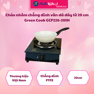 Chảo nhôm chống dính vân đá đáy từ 20 cm green cook gcp226-20ih