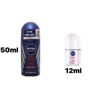 Lăn khử mùi Nivea cho nữ và nam 50ml - 12ml