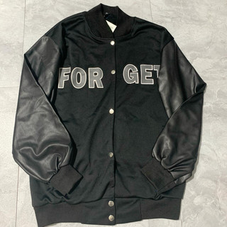 Áo khoác nam, áo khoác bomber kaki phối tay da forget from unisex nam nữ