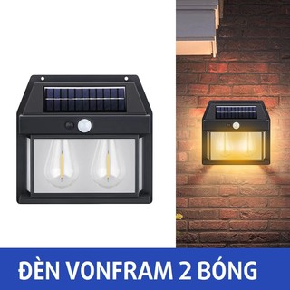 Đèn cảm biến năng lượng mặt trời vonfram 2 bóng cao cấp, phong cách cổ điển cực đẹp