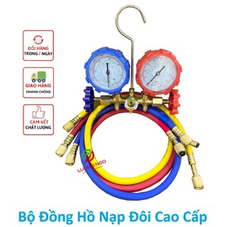 Đồng hồ nạp gas lạnh đôi kèm dây nạp gas điều hòa cao cấp