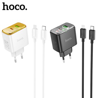 Củ sạc nhanh 30w Hoco CS42A kèm dây Type C sang LN, sạc nhanh PD30W + QC3.0, chân cắm tròn, kiểu dáng trong