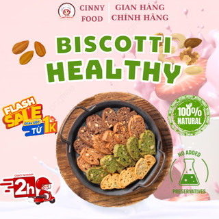Bánh Biscotti Cinny Healthy 5 vị nguyên cám KHÔNG ĐƯỜNG cho người tiểu đường, ăn kiêng, tập luyện