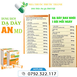 Dung Dịch Dạ Dày AN MD [Hộp 10 gói x 10ml]